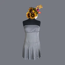 One ❤️ Clothing Los Angeles Gray Strapless Pleated Dress Size Large