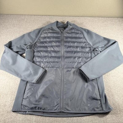 Nike AeroLoft Jacket Mens Large Gray Full Zip Golf Insulated