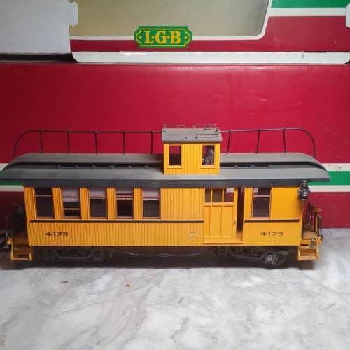 LGB Caboose Escala G Amarillo Negro Plástico 1:22.5 Transporte Pintado 4175 | Zustand: Used