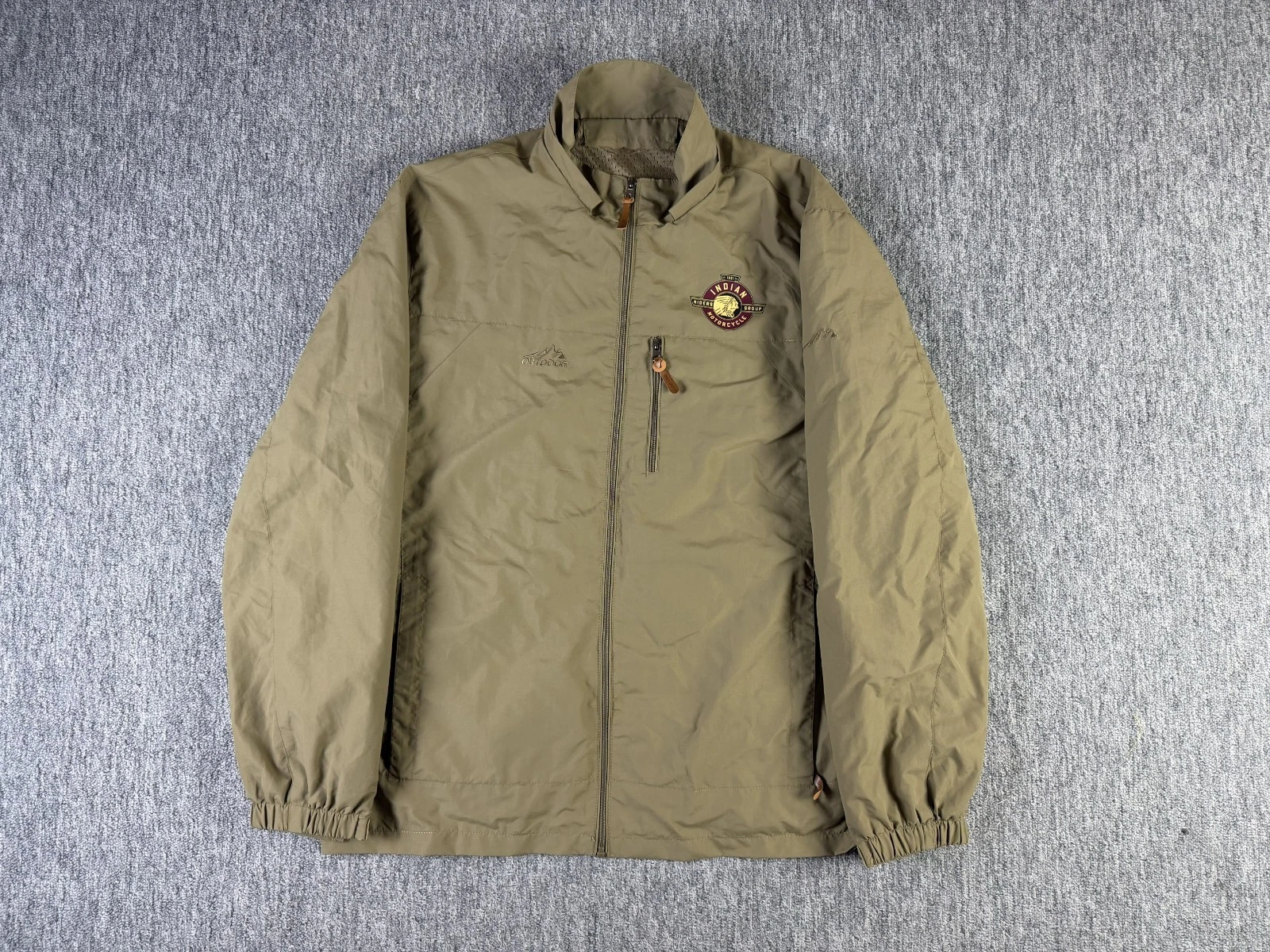 Indian Motorcycle Riders Group Jacket Outdoor Waterproof Size XL Beige Vintage - product detail image 10
