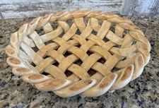 VTG Handmade Woven Braided Real Bread Dough Bread Basket Farmhouse Cottagecore