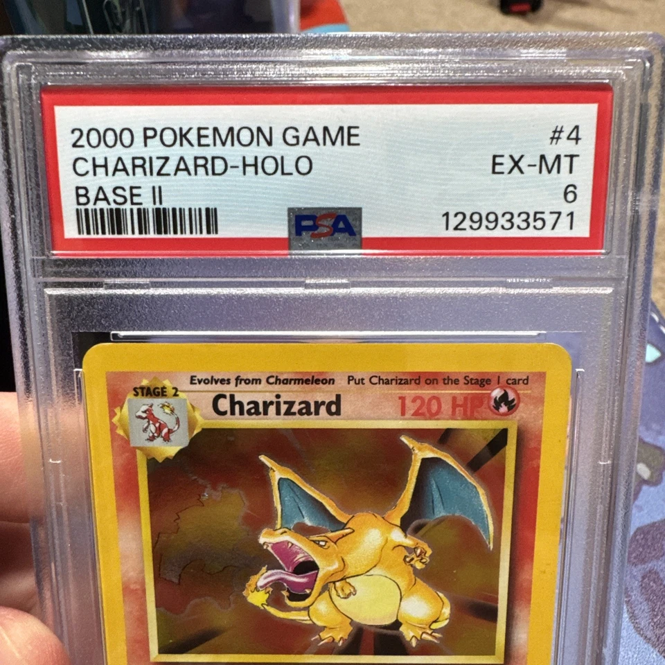 PSA 6 Pokemon Charizard 4/130 WotC Base Set 2 Holo Rare - Image 2 of 4
