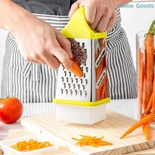 Kitchen Stainless Steel 4-Sided Box Food Grater Vegetable Cheese Slicer Shredder