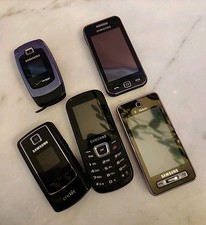 Lot 5 Vintage Samsung Flip Phones Verizon T-Mobile Cricket Untested Parts