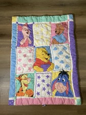 Winnie The Pooh Piglet Tigger Comforter Crib Vintage Disney Baby Quilt 38 X 30