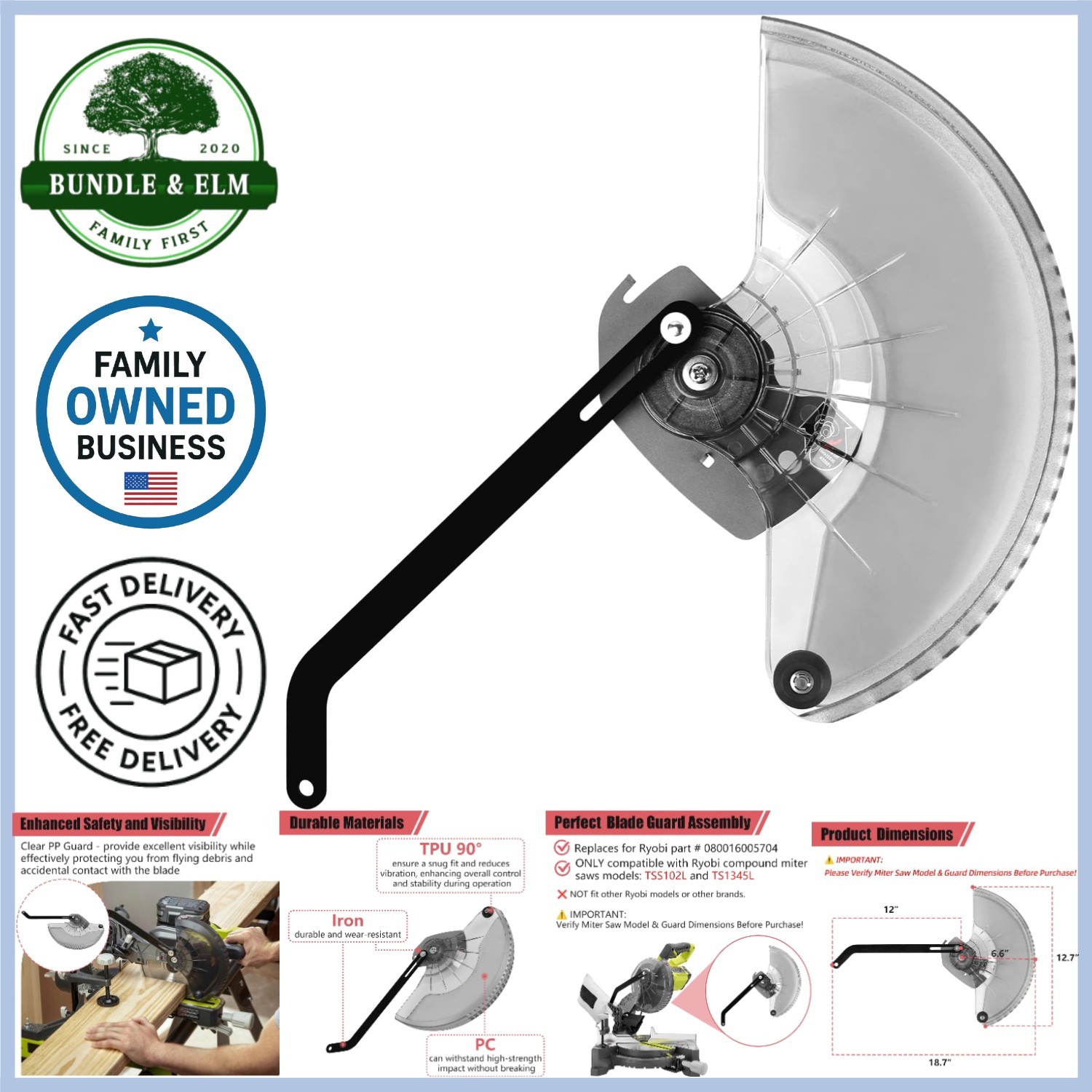 Parts Lower Blade Guard For Ryobi Ts1345l Safety Replacement