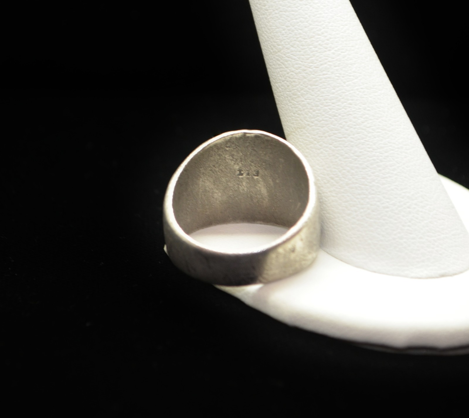 Sterling Silver Textured Rounded Face Ring SZ 10.… - image 5