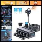 Heavy Duty 4-Socket Cigarette Lighter Splitter Adapter USB Charger 216W PD30W QC