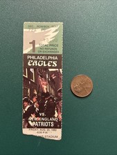 MIKE QUICK TD 1982 Patriots Eagles Ticket Stub JAWORSKI GROGAN STANLEY MORGAN
