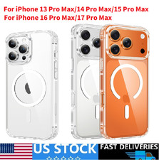 For iPhone 13 14 15 16 17 Pro Max Phone Case Magnetic Translucent Slim Cover