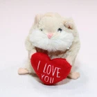 Ganz Lil LUV Hamster Plush Toy Holding I Love You Heart HV9475