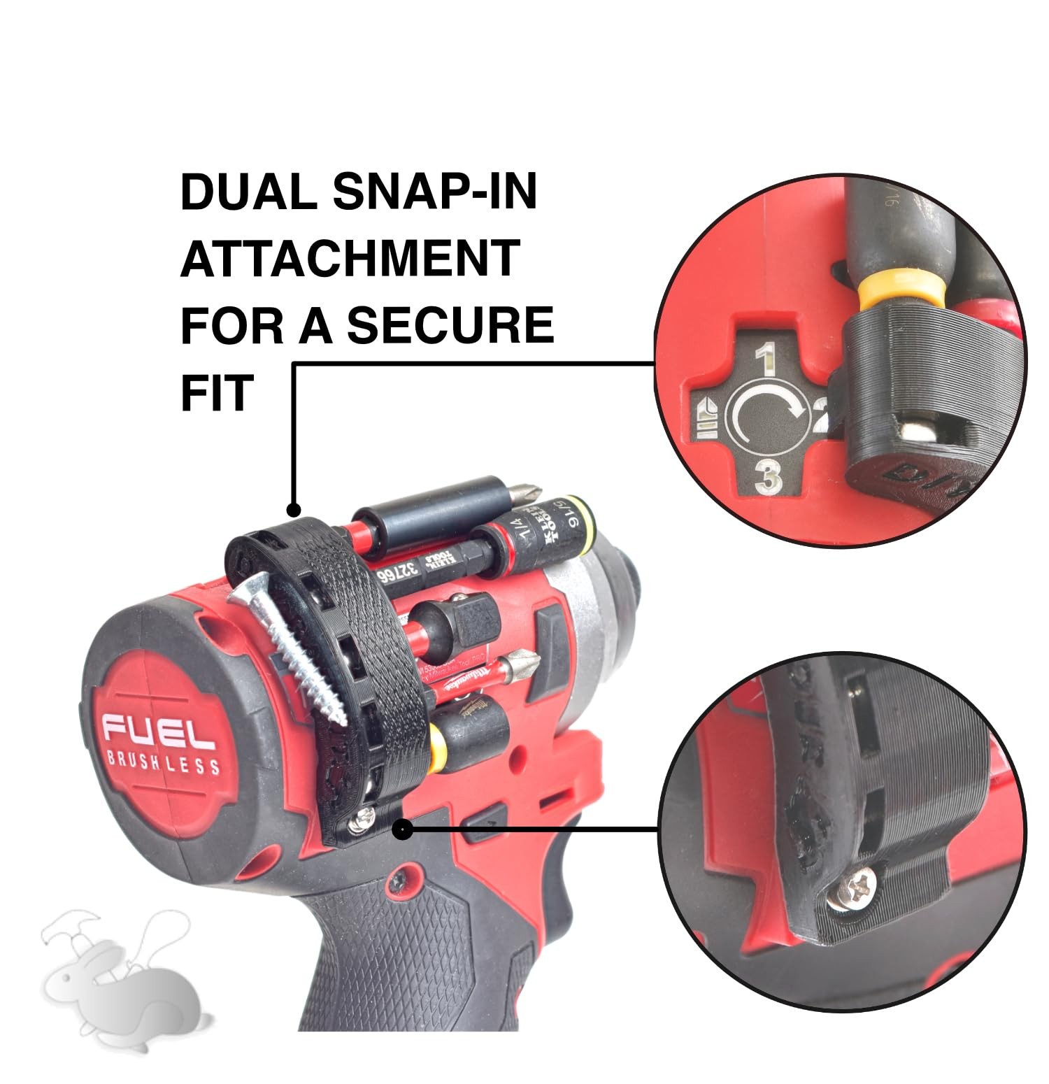 Magnetic Bit Holder for Milwaukee M12 Fuel Impact Driver 2553-20 M12 (Right S...