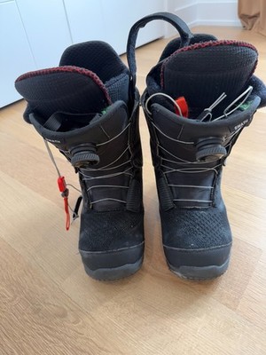 Used Men's High End Burton Swath Dual Boa Snowboard Boots Black Size 7/Mondo 25