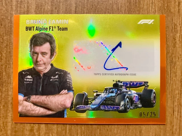 Bruno Famin 2024 Topps Chrome Formula 1, Autograph /25 Refractor 1054-FAM