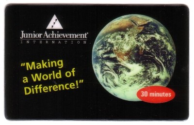 30m Junior Achievement 'Internation' Globe In Space (A World of Diff) Phone Card