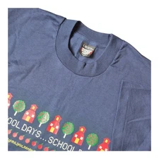 VTG Screen Stars Best School Days Graphic Tee Made in USA Single Stitch Adult L