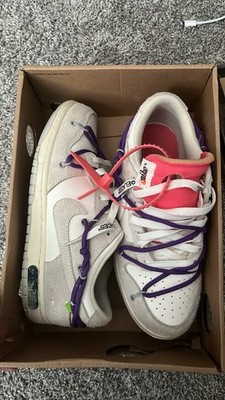 Nike Dunk Low Men s Low Top Lace-Up Athletic Sneakers White Purple Pink