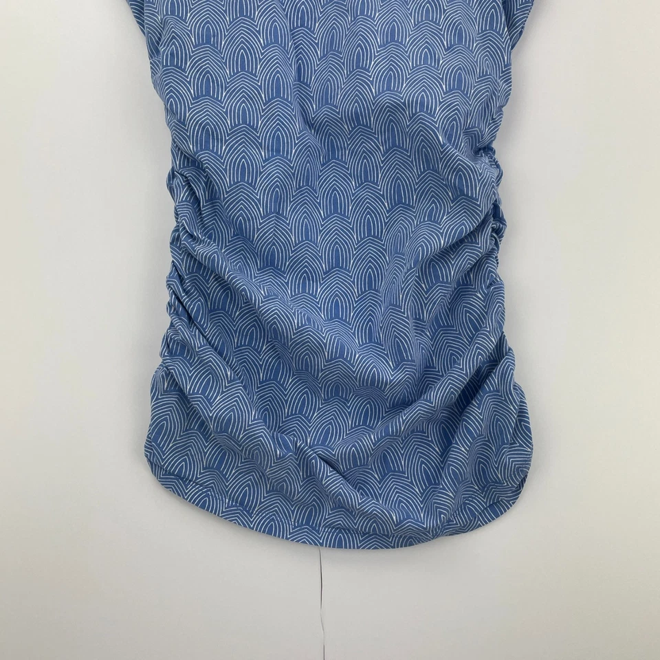 Top BODEN 8 Azul Mujer Sin Mangas Cuello Redondo Mezcla Algodón Geométrico Acanalado Foto 2 de 4