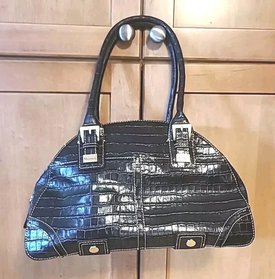 MÁXIMO*Marrón* Cuero de Cocodrilo Simulado *Bolso Cartera* Diseñador Y2K Clásico Occidental  Foto 2 de 4