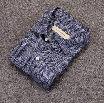 Tommy Bahama Mens L Hawaiian Modal Tropical Floral Short Sleeve Shirt Aloha