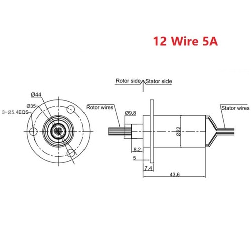 Giunto rotante elettrico 2-24 fili 2A-30A MW1230 anello di contatto conduttivo alta corrente - Foto 47 di 50