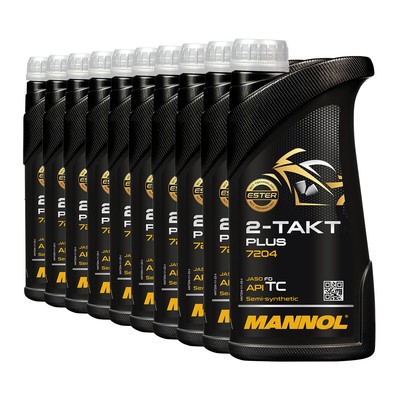 2 Takt Mischöl 10 10x1 Liter MANNOL 2T Plus Teilsynthetisches Motoröl Motorradöl
