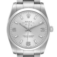 Rolex Oyster Perpetual Silver Dial Steel Mens Watch 114200