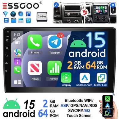 Autoradio 32G Für Fiat Ducato Citroen 9'' Android 15 Apple Carplay GPS Navi BT FM