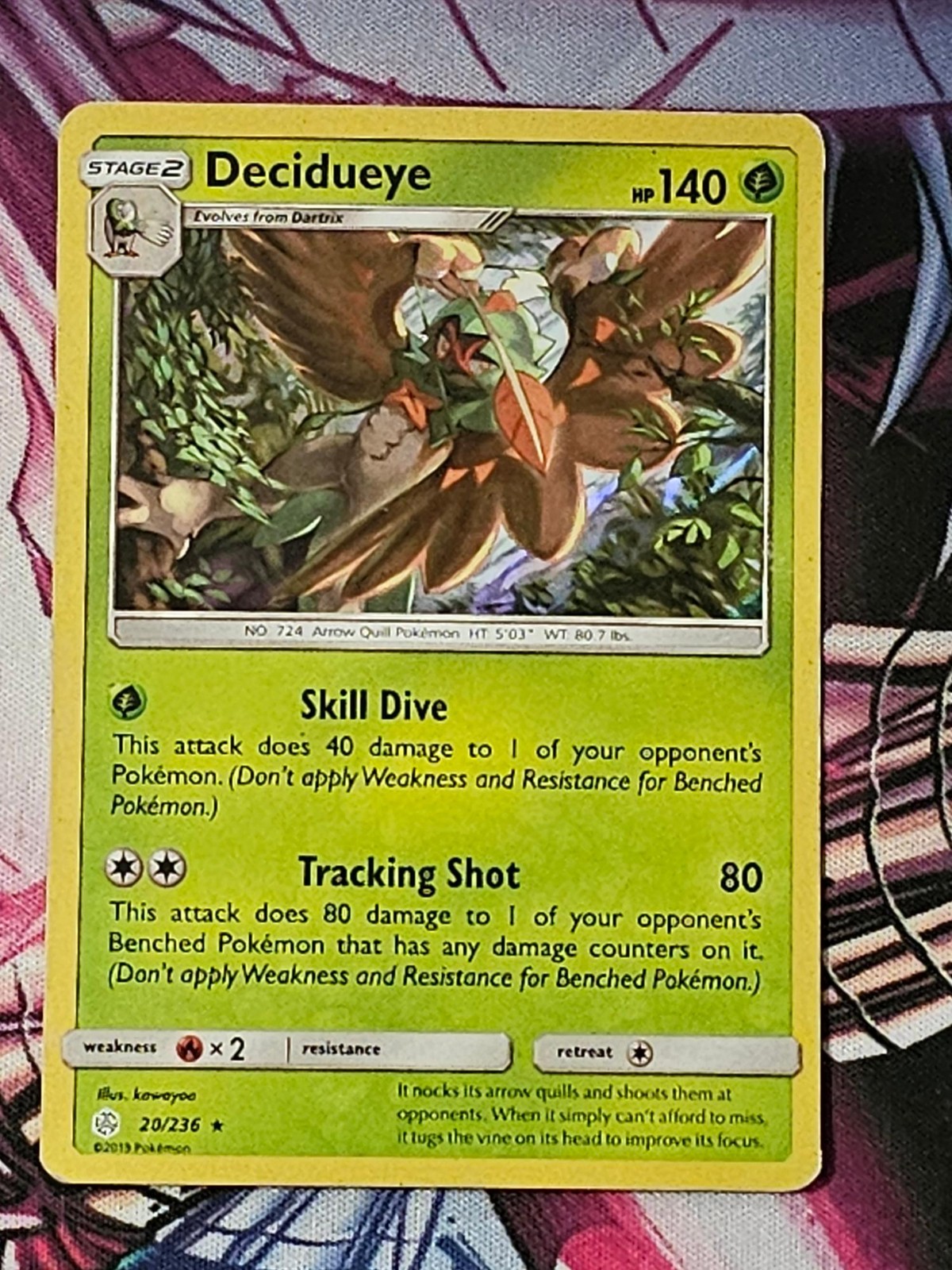 Decidueye 20/236 Holo Rare Cosmic Eclipse Pokemon Holo MP