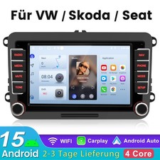 DAB+ CarPlay Android 15 Autoradio GPS Für VW Golf 5 6 Passat Polo Touran Skoda