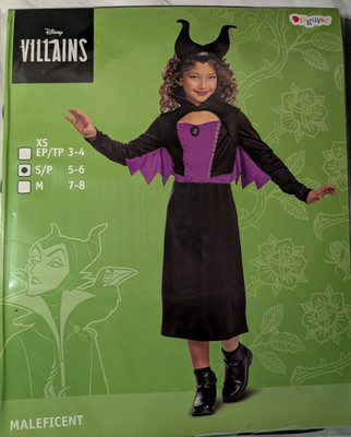 Disney Villains Kostüm Maleficent 5-6 Jahre Größe S Karneval Fasching Hexe | Neu