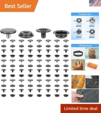 100 Pcs 15Mm Stainless Steel Snap Fastener Kit, Snap Buttons, Heavy Duty Button
