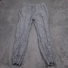 Athleta Joggers Womens Small Gray Retreat Linen Drawstring Pockets Casual