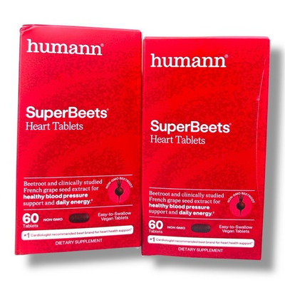 #ad 3x HUMANN SUPER BEETS BLOOD PRESSURE HEART SUPPORT SUPPLEMENT 120Total 09 2027 $49.50