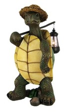 Scratch & Dent Funny Country Turtle with Lantern Statue Outdoor Figure
