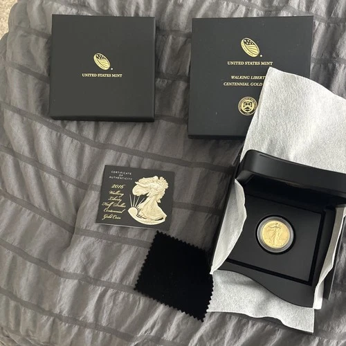 2016 W GOLD 1/2oz WALKING LIBERTY 50C CENTENNIAL BOX & COA
