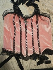 Corset Bustier Top Cropped Vintage 90s Pink Goth Whimsigoth Witchy Coquette Smal