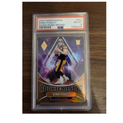 2022 Panini Phoenix Kenny Pickett Rookie Rising Bronze RIS-1 RC 10/50 PSA 8