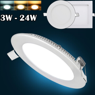6W 9W 12W 15W 18W LED Recessed Ceiling Panel Down Lights Bulb Slim Lamp Fixtures