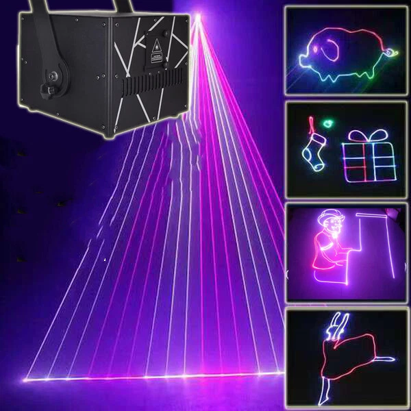 5W 10W RGB Animation Laser Projector DJ Lighting ILDA Stage Laser Beam Light 30K