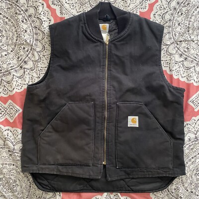Mens Black Carhartt Vest Size XL | eBay