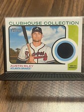 AUSTIN RILEY 2022 TOPPS HERITAGE CLUBHOUSE COLLECTION ATLANTA JERSEY PATCH RELIC