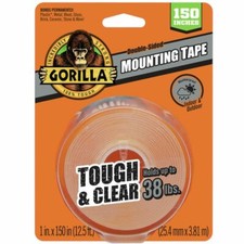 Gorilla Tough  Clear Mounting Tape: 1 in. x 150 in. Clear 