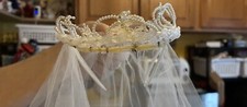 Vintage Childs First Communion Veil Crown Hat