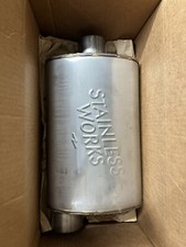 Stainless Works Turbo S-tube Muffler 3 Offset Inlet And Center Outlet -tm5s3o3c