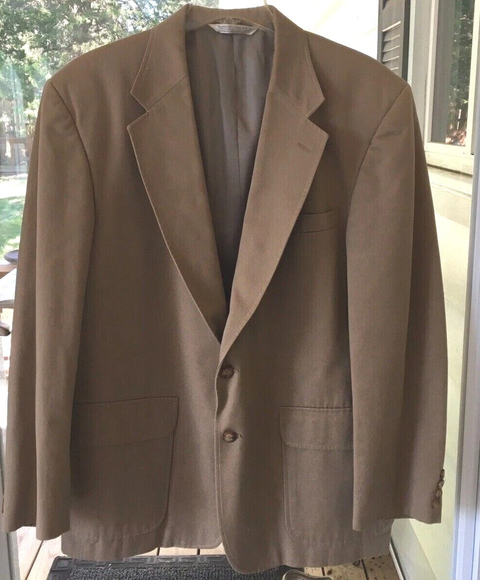 Men s Lands End Beige Sport Coat Two Button Blazer. XL
