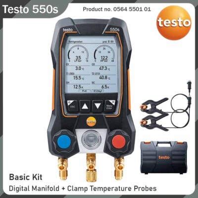 Testo 550s Manometer Set mit 2-verdrahteten Sonden für Klima- und Kältetechnik