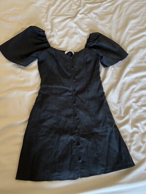 Abercrombie Fitch Linen Blend Button Down Mini Dress Short