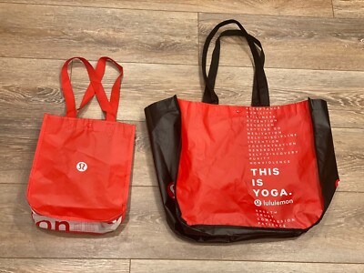lululemon tote bag ebay Lululemon Set Of 2 Reusable Shopping Tote Bags