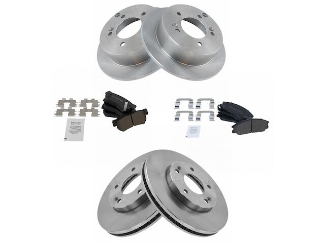 41SN36C Front and Rear Brake Pad and Rotor Kit Fits 2002-2003 Hyundai ...